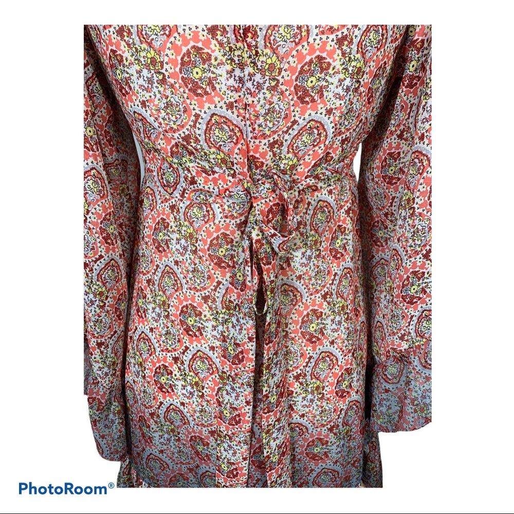 Betsey Johnson Pink Paisley Boho Mini Dress Flutter Sleeve Cottagecore 4 - Picture 9 of 9